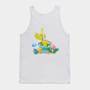 Dinosaur T-Rex Bunny Easter Egg Funny Gift For Boys Tank Top